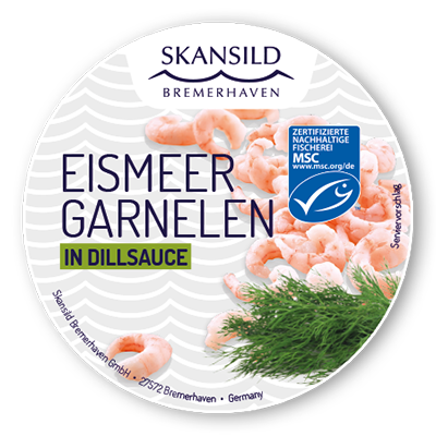 in Eismeergarnelen Skansild Dillsauce –